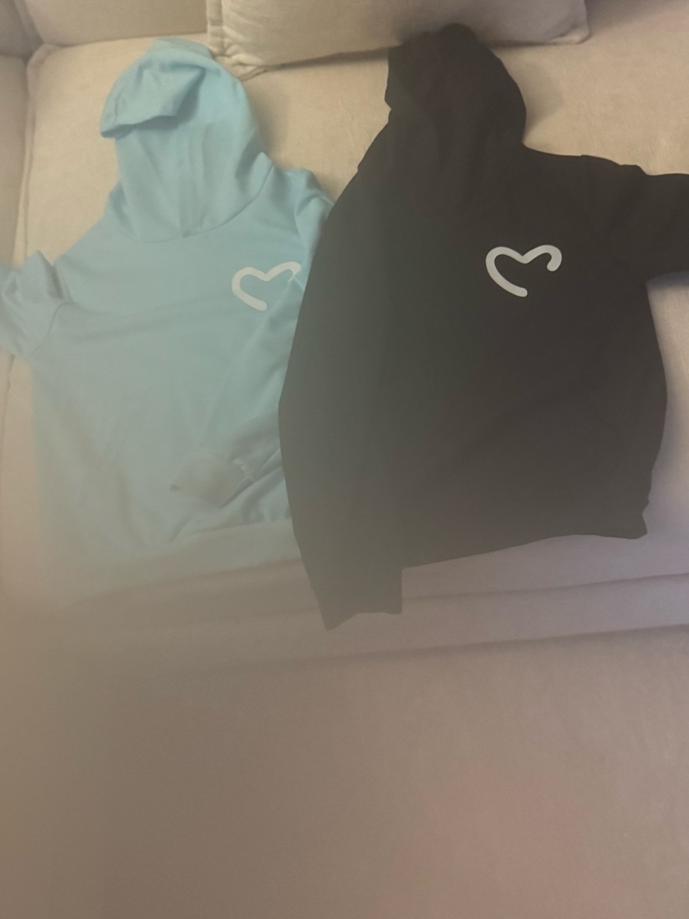 Kids Heart Logo Hoodie - Black and Light Blue